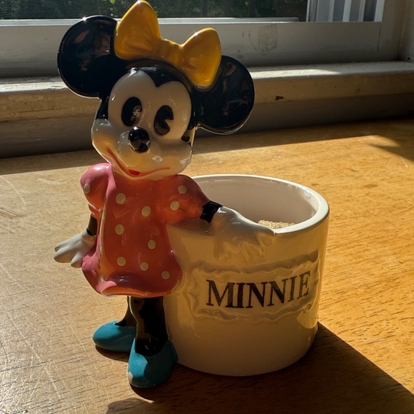 Vintage Disney Minnie Mouse Planter - Pink, Yellow, and Black - Picture 1 of 13